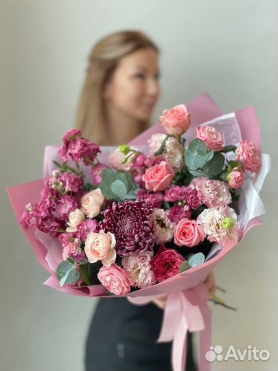 Авторский букет с хризантемами