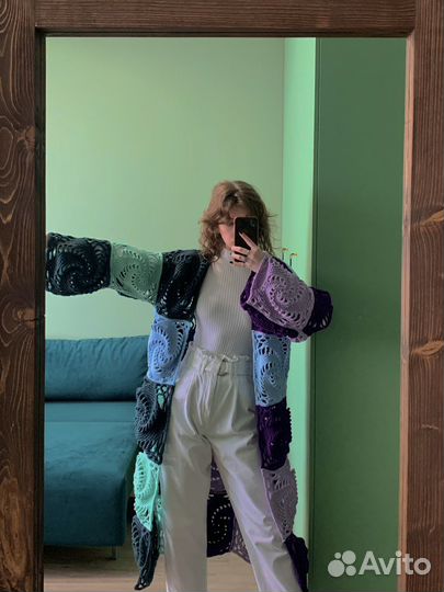 Кардиган оверсайз вязаный ручная работа