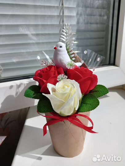 Букет из мыльных роз