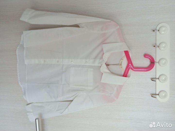 Белая рубашка для девочки, р. 122