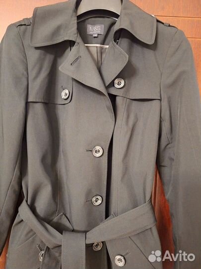 Плащ тренч Marks & Spencer 44 черный женский