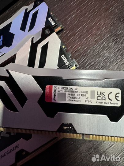 DDR5 64Gb Kingston fury renegade 6400Mhz