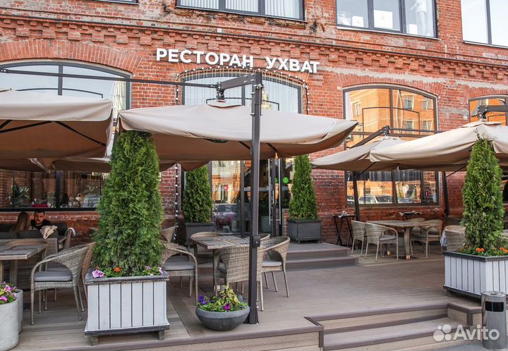 Зонт большой центральный для кафе 4х4м в наличии