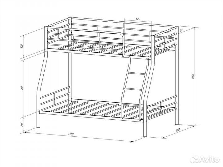 Кровать двухъярусная Гранада 2Я