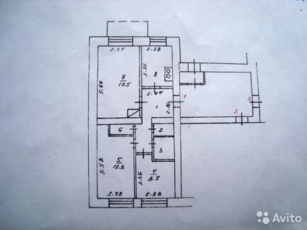 3-к. квартира, 61,4 м², 1/2 эт.