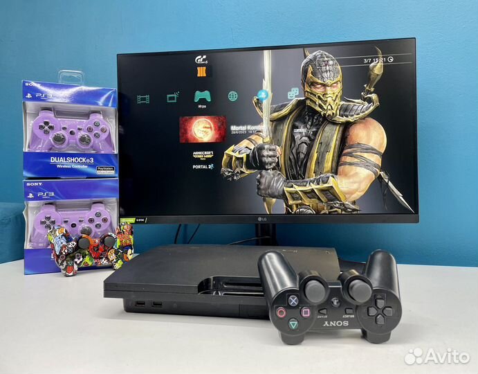 Игровая приставка PS3 Slim 500Gb прошитая Hen