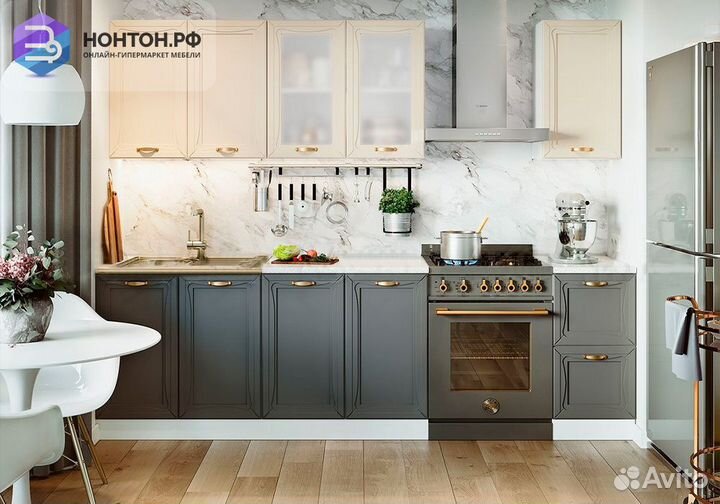 Кухня Империя 2.0 м софт ваниль / графит