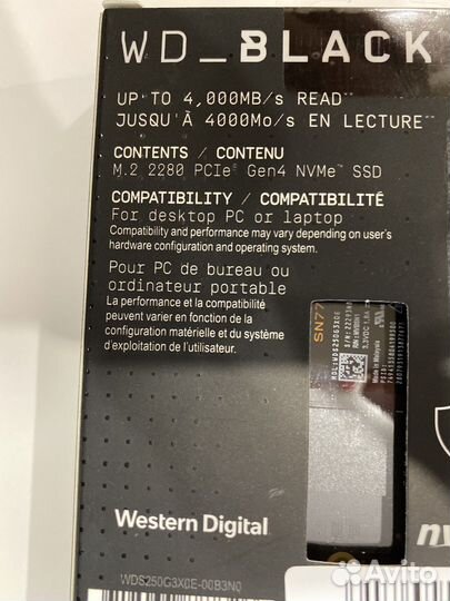 SSD WD Black SN 770 новый