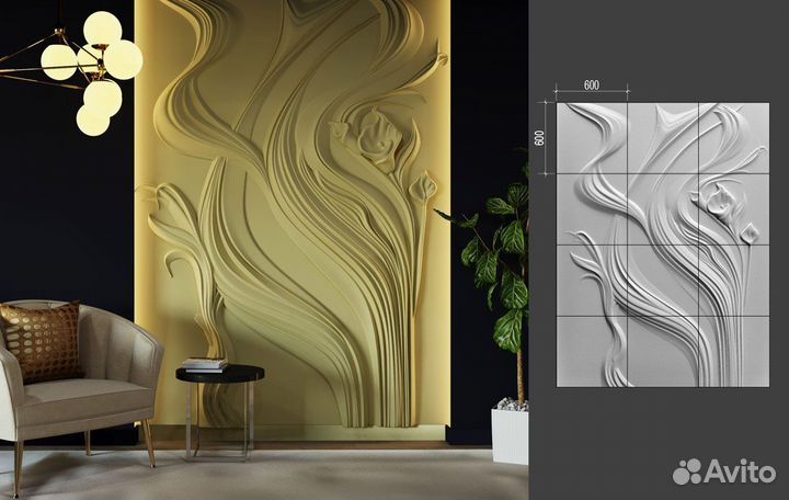 Гипсовый барельеф панно