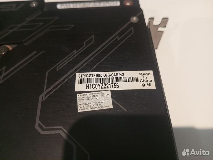 Видеокарта gtx 1060 6gb asus