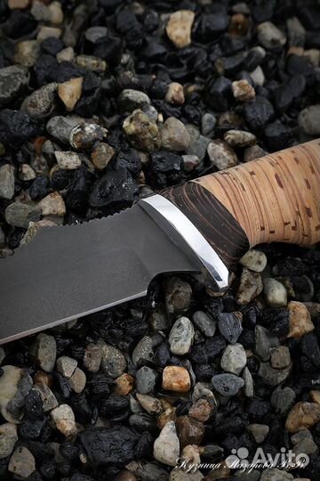 Рыбацкий нож Рыбак 2 х12мф береста с крючком