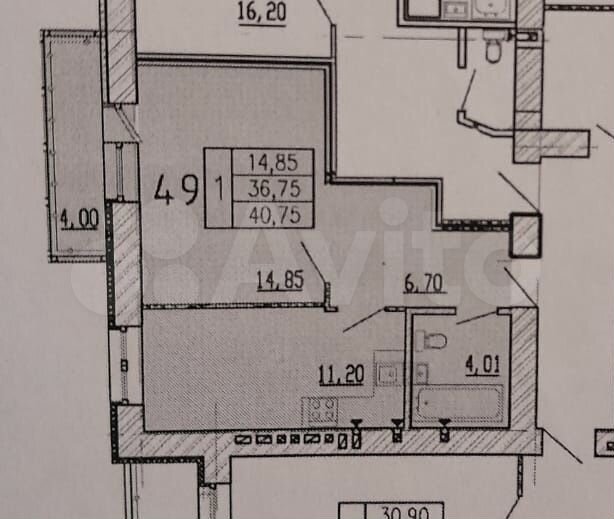 1-к. квартира, 40,8 м², 3/10 эт.