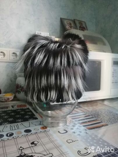 Шапка из вязаной норки