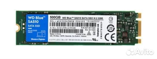 Жесткий диск SSD 500GB M2 SATA3 WD Blue SA510 WDS5