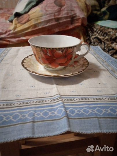 6 чашек 6 блюдец фарфор