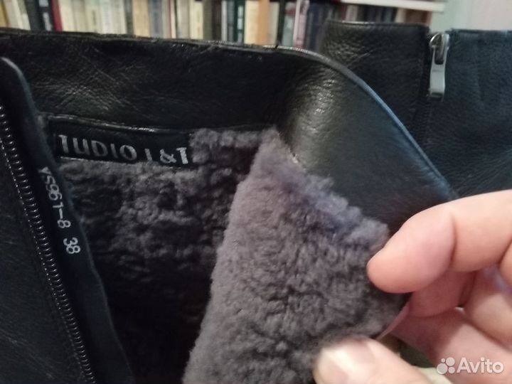 Ботильоны зимние 38р, натуральные мех и кожа