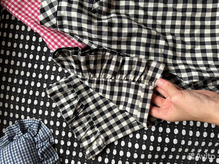 Брюки капри в клетку воланами Topshop 44 S M