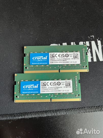 Оперативная память для ноутбука crucial ddr4 16GB