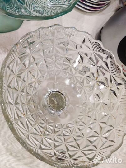 Вазы для фруктов из стекла на ножке СССР