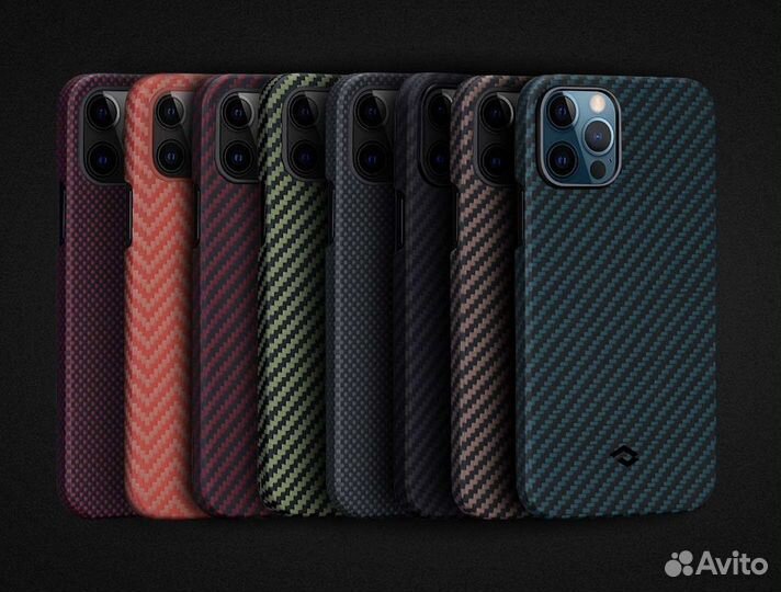 Чехол Pitaka iPhone 12 mini чёрный, синий