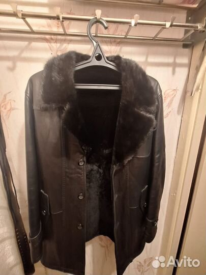 Кожаная куртка с натуральным мехом итальянская