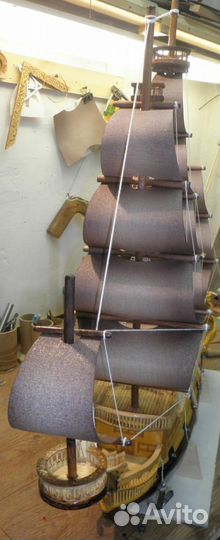 Модель корабля из дерева. Декорация