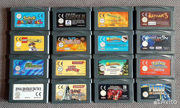 Картриджи на Gameboy, GBA, GBC