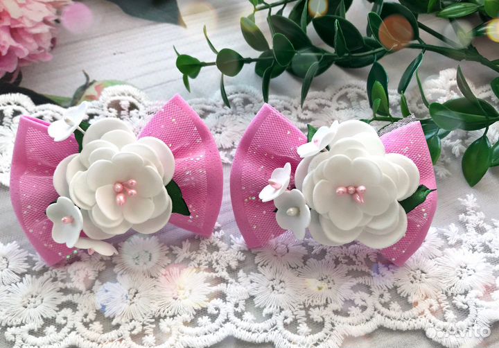 Бантики ручной работы цветы