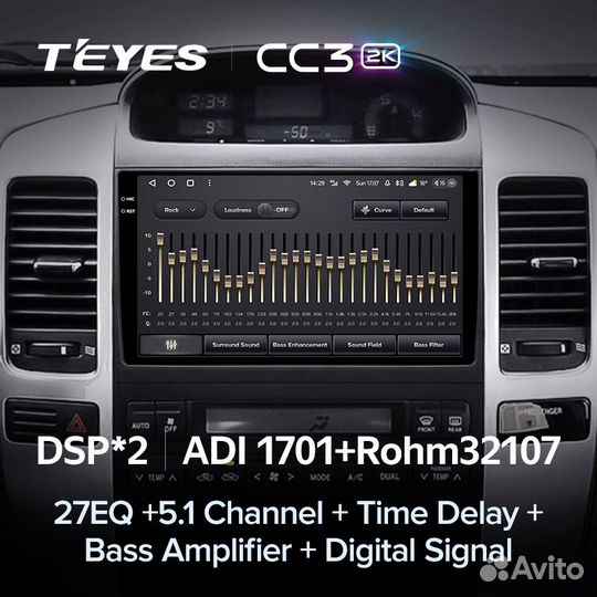 Магнитола Teyes CC3 2K 4/64 Toyota LC Prado
