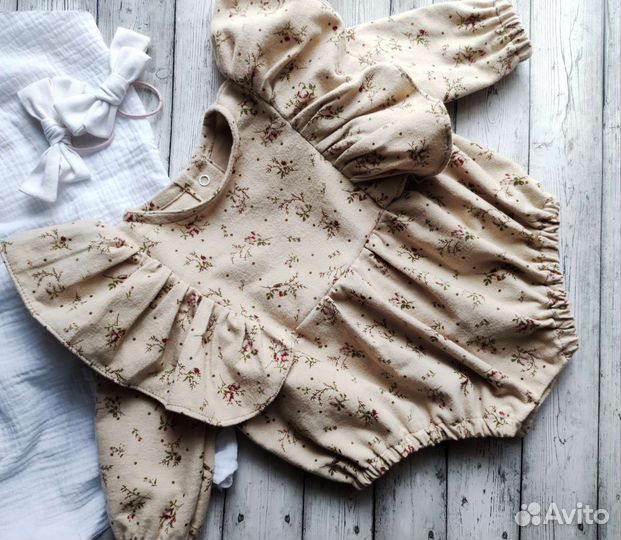 Ромпер для девочки из фланели