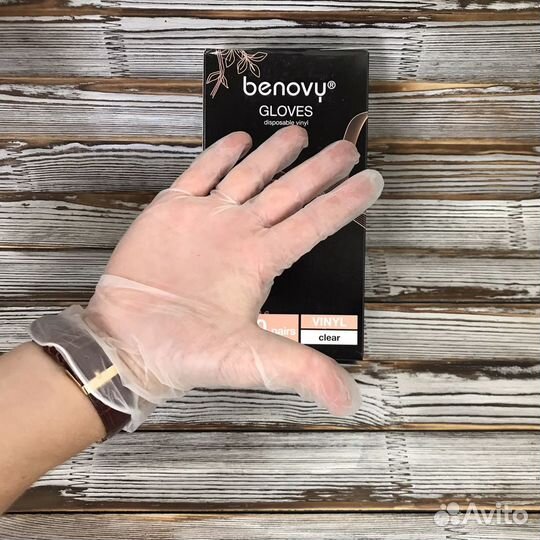 Виниловые перчатки 100 шт