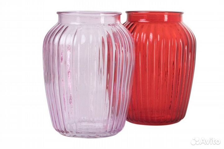 Ваза Луана 19,5 см красная Стекло