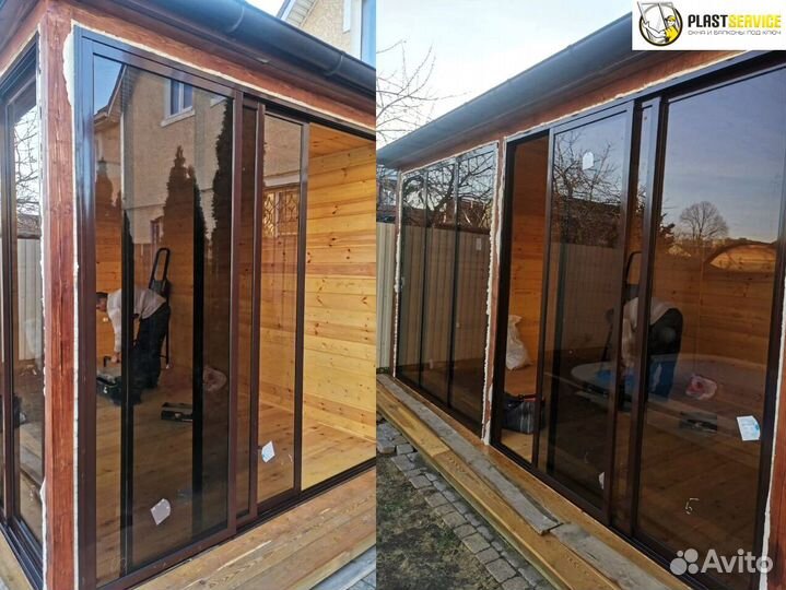 Раздвижные алюминиевые окна, двери, витражи