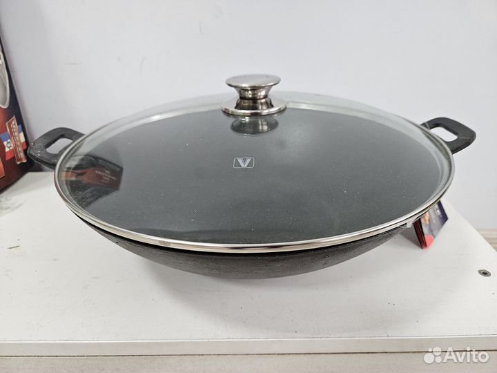 Чугунная литьевая сковорода-гриль казаны, кастрюли