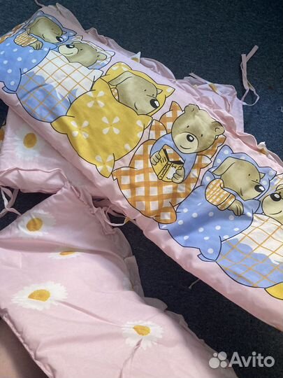 Бортики в детскую кроватку+ балдохин