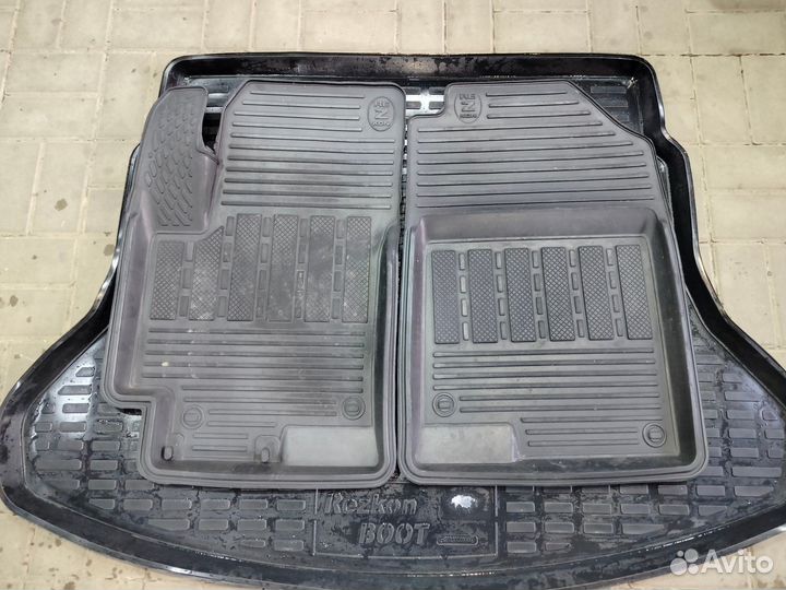 Коврики kia rio 4, solaris 2 комплект с багажником