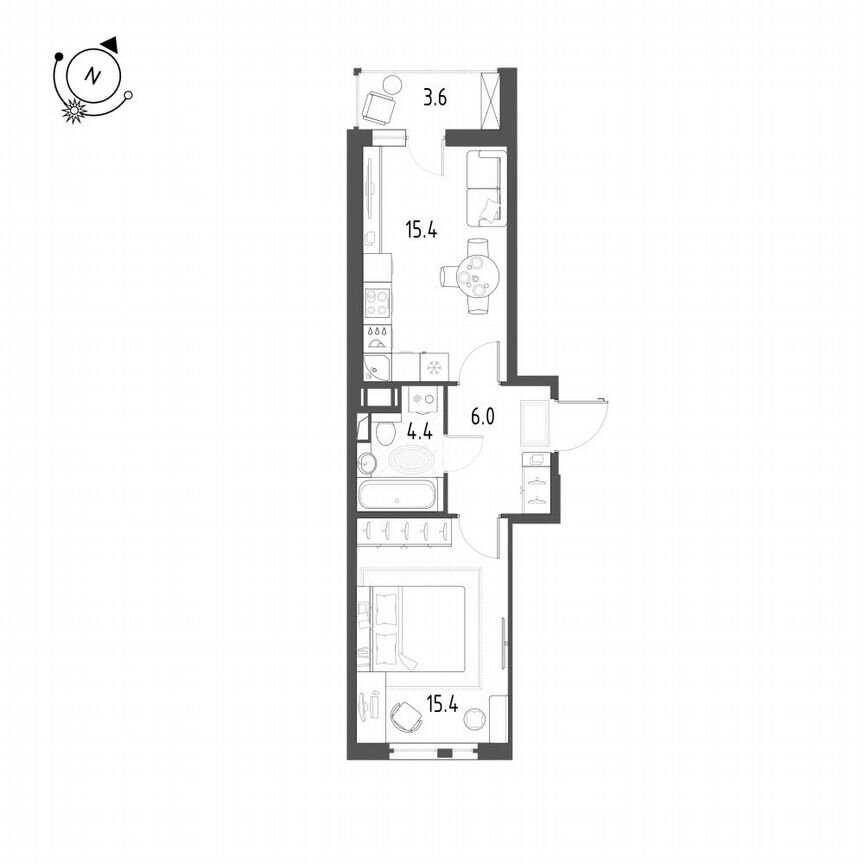 1-к. квартира, 43 м², 11/12 эт.