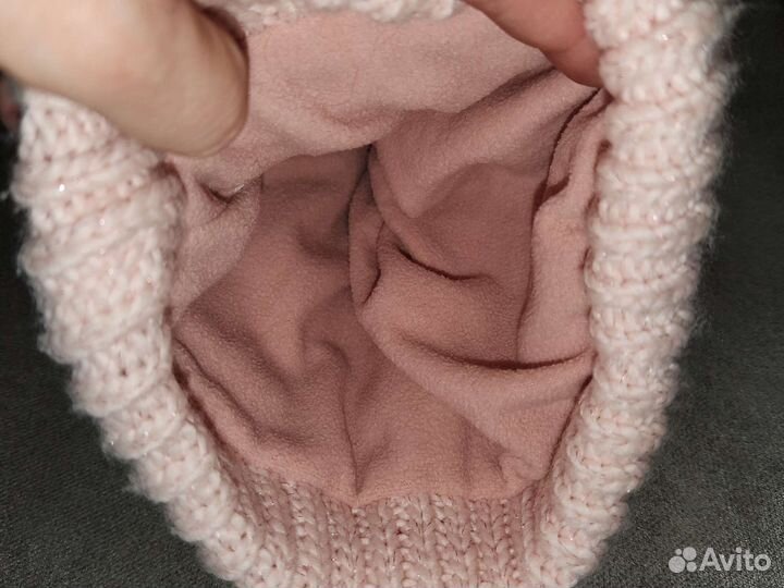 Теплая шапка для девочки 4/5 лет