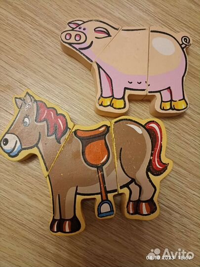 Деревянные магнитные пазлы игрушки