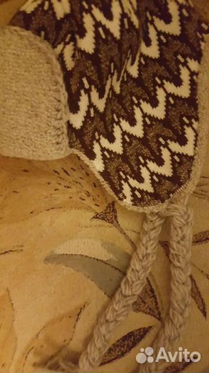 Шапка двойная с ушками,очень теплая