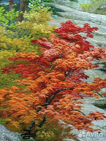 Картина шелк ручная работа Азия