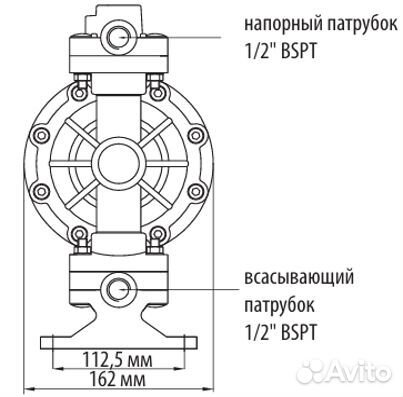 Мембранный пневматический насос MK15PP-AL/ST/TF/SS