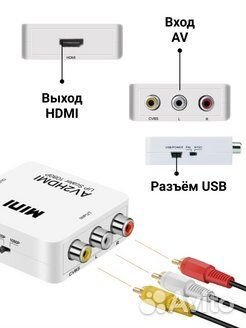 Переходник Mini AV2hdmi видео конвертер