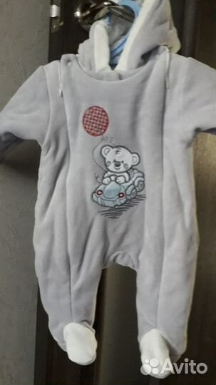 Комбинезон велюровый с утеплителем, разм. 62