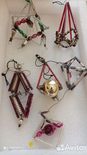 Елочные игрушки СССР - монтажные, стеклярус