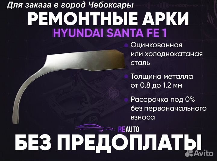 Ремонтные арки задние на Hyundai Santa Fe I