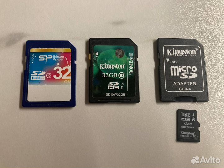 Карты памяти sdhc на 32 гб и micro SD на 4 гб