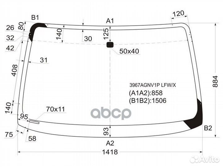 Стекло лобовое honda HR-V 3/5D 98-05 3967agnv1P