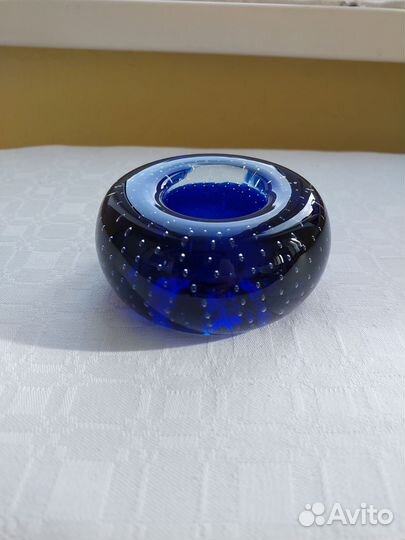 Подсвечник стекло булликато 60е