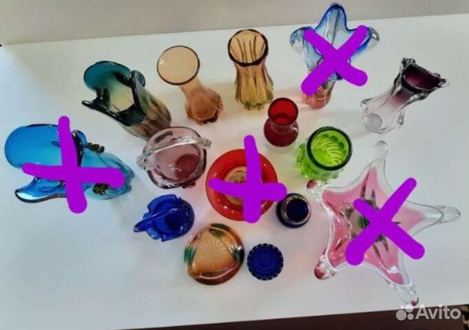 Вазы СССР Цветное стекло